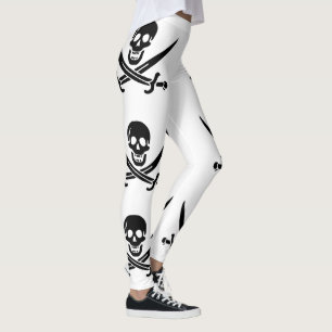 Piraat Vlag Schedel Gekruiste Zwaarden Leggings