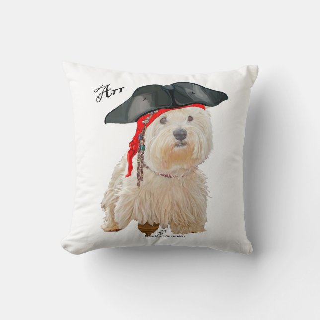 Piraat Westie Kussen (Voorkant)