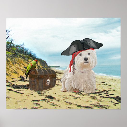 Piraat Westie Poster (Voorkant)
