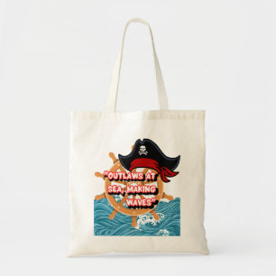 Piraat wiel citaat tote bag