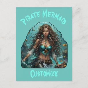 Piraat Zeemeermin Lady Thunder_Cove Briefkaart