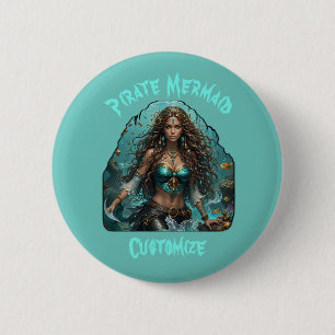 Piraat Zeemeermin Lady Thunder_Cove Ronde Button 5,7 Cm