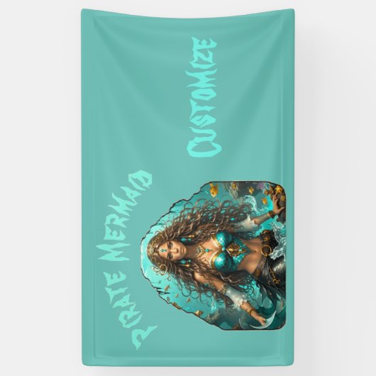 Piraat Zeemeermin Lady Thunder_Cove Spandoek (Verticaal)