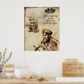 piraatkapitein en -schip poster (Keuken)