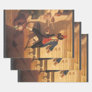 piraatkapitein, zwaardgevecht door NC Wyeth Inpakpapier Vel