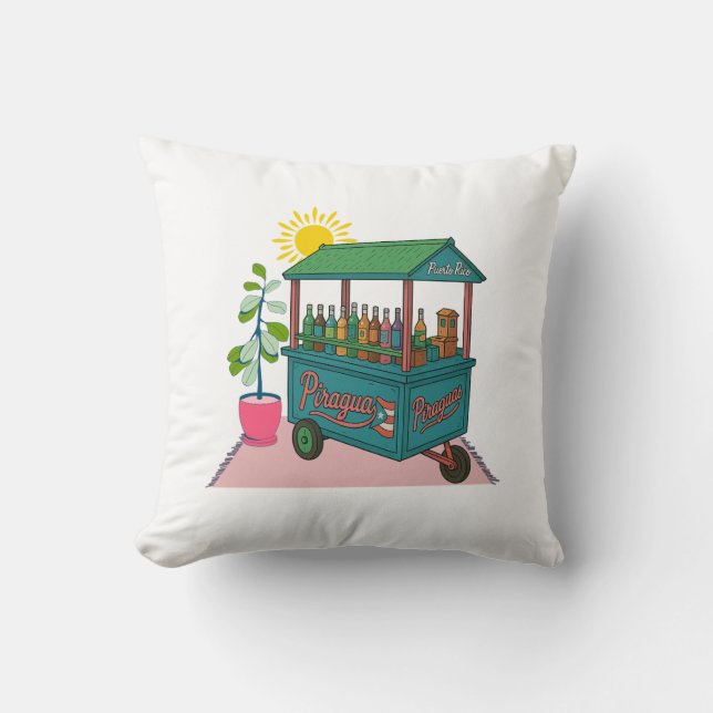 Piragua Puerto Rico Tshirt Kussen (Voorkant)