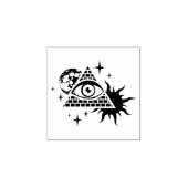 Piramide en het oog 	rubberstempel (Afrduk)