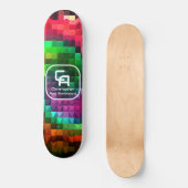 Piramide fractaal monogram veelkleurig skateboard (Voorkant)