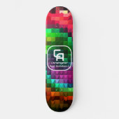 Piramide fractaal monogram veelkleurig skateboard (Voorkant)