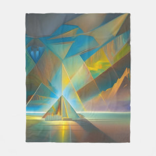 Piramide Landschap Geometrisch Abstract Ontwerp Fleece Deken