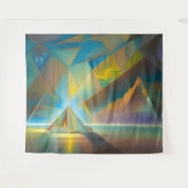Piramide Landschap Geometrisch Abstract Ontwerp Wandkleed (Voorkant (horizontaal))