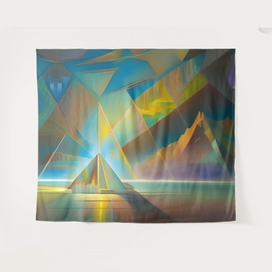 Piramide Landschap Geometrisch Abstract Ontwerp Wandkleed (Voorkant (horizontaal))