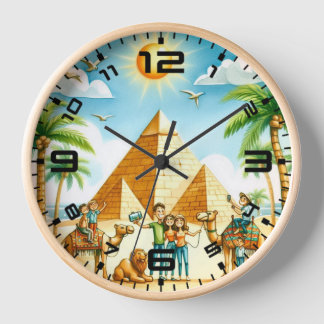 Piramide Thema 10 inch Natuurlijke Houten Klok