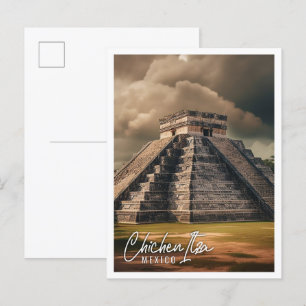 Piramide van Chichen Itza Mexico een beroemde reis Briefkaart