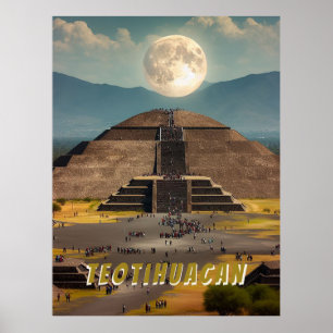 Piramide van de maan, Teotihuacan, Mexico Reizen Poster