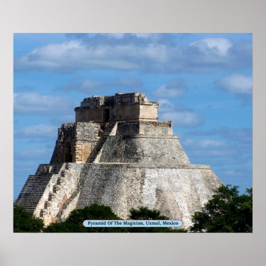 Piramide van de Magicus, Uxmal, Mexico Poster (Voorkant)
