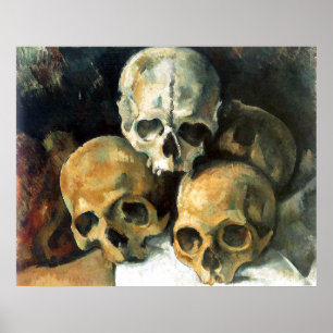Piramide van de Skulls Paul Cezanne die Kunst schi Poster