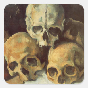 Piramide van Skulls  Halloween Vierkante Sticker