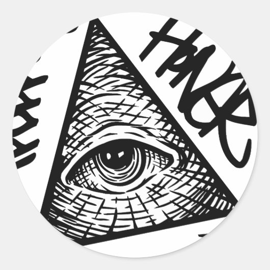 Piramideoog Ronde Sticker (Voorkant)