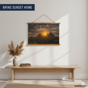 Piramides bij Giza Sunset Glow Hangend Wandkleed