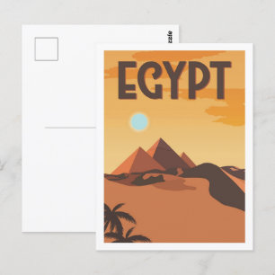 Piramides Egypte Beroemde Reisplaats Illustratie Briefkaart