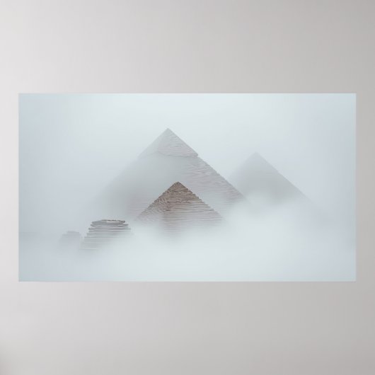 Piramides in de Nevel Poster (Voorkant)