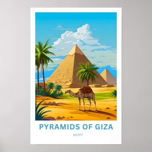 Piramides van Gizeh Egypte Reisprint Poster (Voorkant)