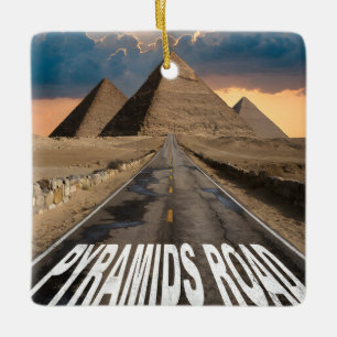 Piramides Weg Egypte Woestijn Landmark Kunst Keramisch Ornament