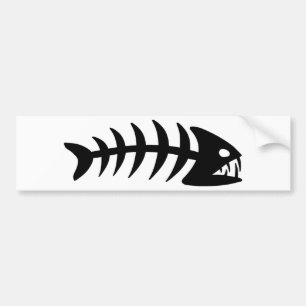 Piranha Fish Bone Bumpersticker
