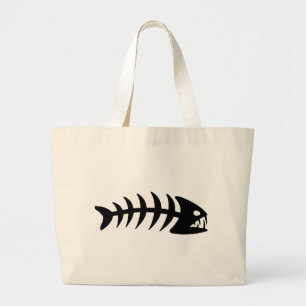 Piranha Fish Bone Grote Tote Bag