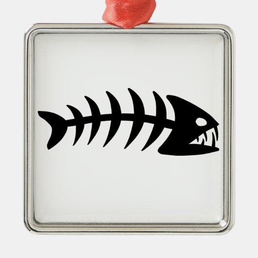 Piranha Fish Bone Metalen Ornament (Voorkant)