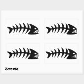 Piranha Fish Bone Rechthoekige Sticker (Vel)