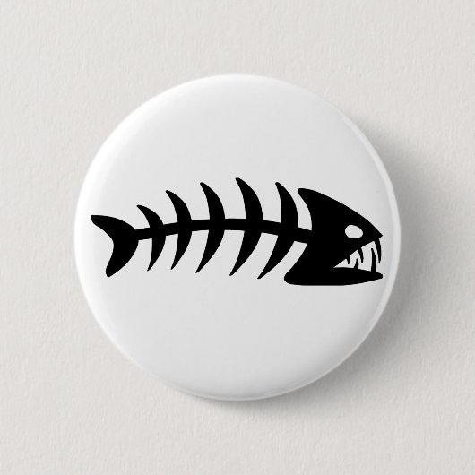 Piranha Fish Bone Ronde Button 5,7 Cm (Voorkant)