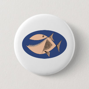 Piranha Fish Ronde Button 5,7 Cm