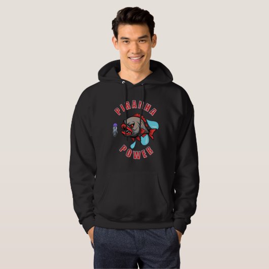 Piranha Power ontwerp Hoodie (Voorkant volledig)