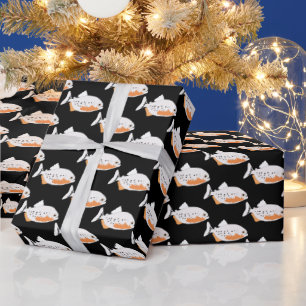 Piranha vissen zwemmen cadeaupapier