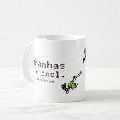 Piranhas zijn cool. (omwikkelen rond mok ontwerp) (Voorkant links)