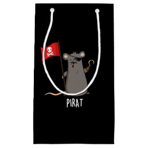 Pirat Funny Pirate Rat Pun Dark BG Klein Cadeauzakje