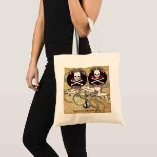 Pirat huwelijksfeest tote bag