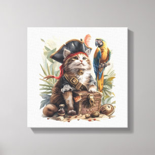 Pirat Kat Schat Canvas Afdruk
