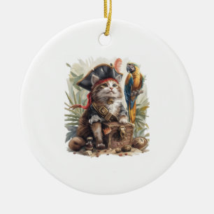 Pirat Kat Schat Keramisch Ornament