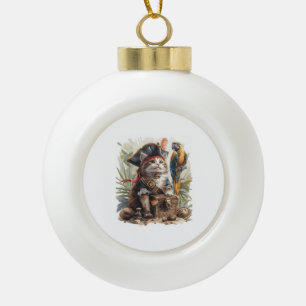 Pirat Kat Schat Keramische Bal Ornament