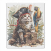Pirat Kat Schat Sticker (Voorkant)