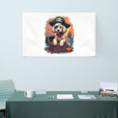 Pirat Poodle Plundering Spandoek (Beurs)