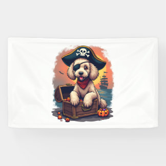 Pirat Poodle Plundering Spandoek