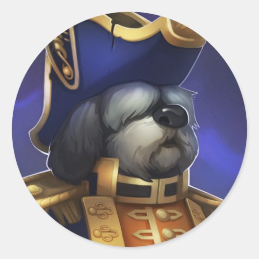 Pirate101 De Commodore Ronde Sticker (Voorkant)