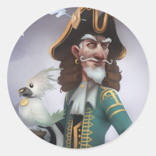Pirate101 Kapitein Avery Ronde Sticker