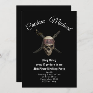 Pirate 30th Birthday Party Invitation