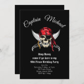Pirate 40th Birthday Party Invitation (Devant / Derrière)