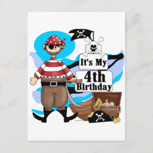 Pirate 4e Verjaardag Tshirts en geschenken Briefkaart